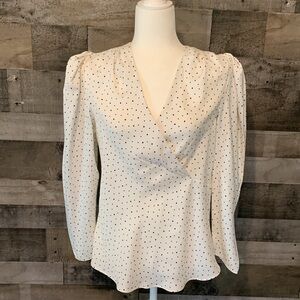 Express Long Sleeve Polka Dot Top
